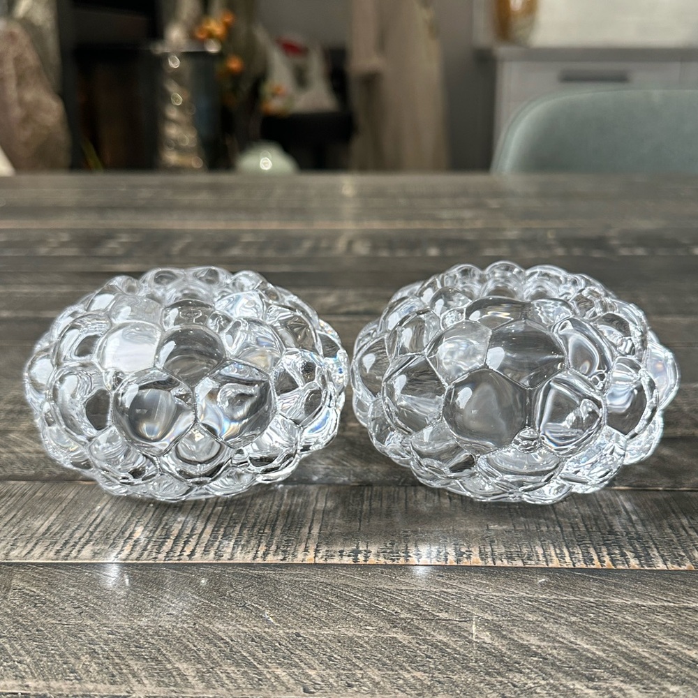 Vintage Orrefors Raspberry Crystal Votive Holder